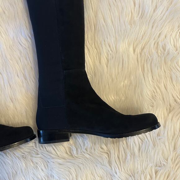 Stuart Weitzman 5050 Over The Knee High Boots Suede Leather Block Heel Flat - Picture 8 of 16